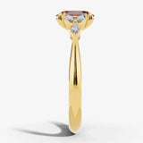 "Moondust" Oval Cut 1.5 Carat Diamond Shoulder Fancy Vivid Pink Yellow Gold Engagement Ring DSOC10 HEERA DIAMONDS