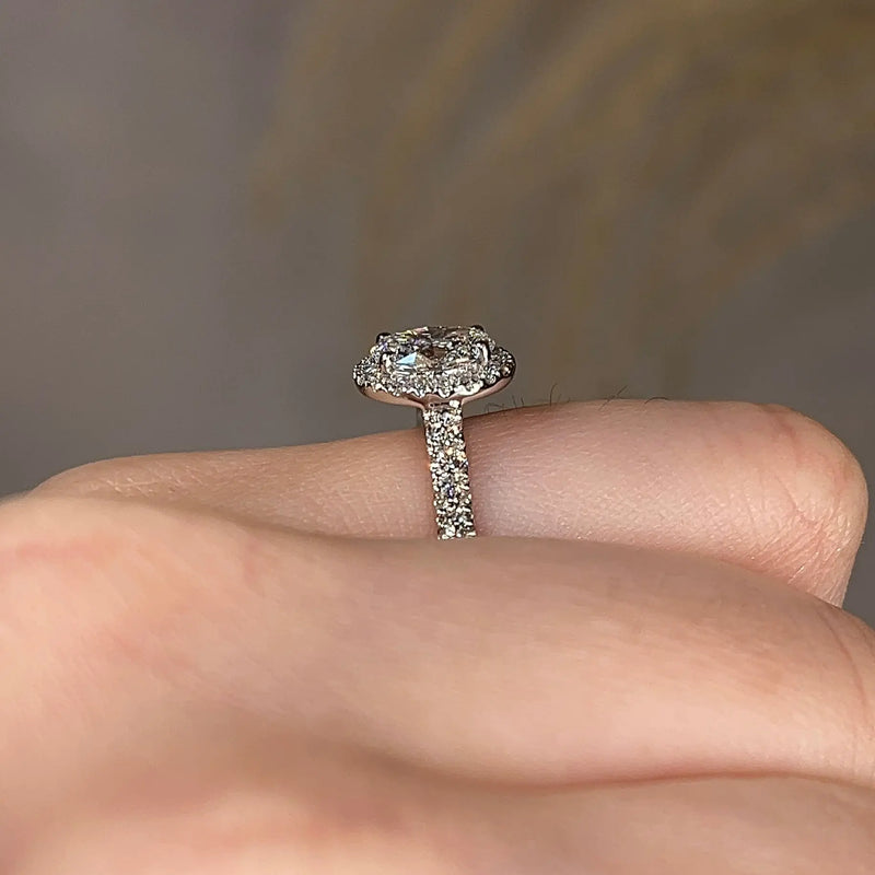 "Morgan" Oval Cut Diamond Shoulders Engagement Ring - HEERA DIAMONDS