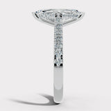 "Moxi" 1 carat Marquise Cut Diamond Hidden Under Halo Scallop Set Diamond Shoulder Engagement Ring UHMC01 HEERA DIAMONDS