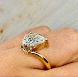 "Mystic" Solitaire 2 Carat Pear Shape 18 KT Yellow Gold Engagement Ring SSPS04 HEERA DIAMONDS