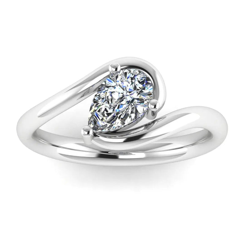 "Mystic" Solitaire 2 Carat Pear Shape 18 KT Yellow Gold Engagement Ring SSPS04 HEERA DIAMONDS
