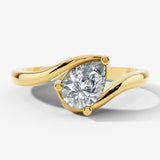 "Mystic" Solitaire 2 Carat Pear Shape 18 KT Yellow Gold Engagement Ring SSPS04 HEERA DIAMONDS