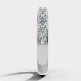 Natural Diamond Grain Set Eternity Band Wedding Ring GRB