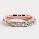 Natural Diamond Grain Set Eternity Band Wedding Ring GRB