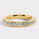 Natural Diamond Grain Set Eternity Band Wedding Ring GRB