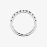 Natural Diamond Micro Set Half Eternity Band Wedding Ring MRB
