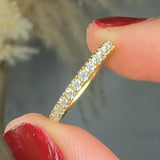 Natural Diamond Micro Set Half Eternity Band Wedding Ring MRB