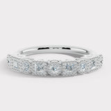 "Navi" Square and Round Circle Pattern 0.35ct Diamond Half Eternity Ring ET78
