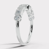 "Navi" Square and Round Circle Pattern 0.35ct Diamond Half Eternity Ring ET78