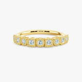 "Navi" Square and Round Circle Pattern 0.35ct Diamond Half Eternity Ring ET78