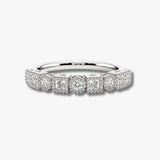 "Navi" Square and Round Circle Pattern 0.35ct Diamond Half Eternity Ring ET78