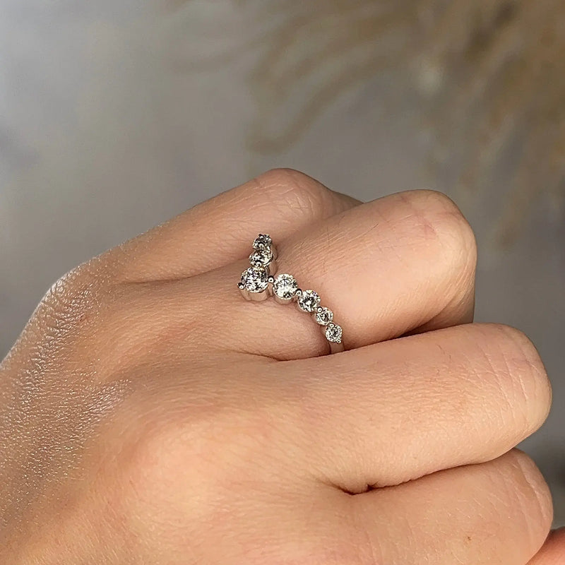 "Nile" Round Brilliant Cut Diamonds Shaped Eternity Ring ET23 - HEERA DIAMONDS