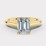 "Nina" 1 Carat Emerald Cut Diamond Hidden Under Halo Engagement Ring UHEC01