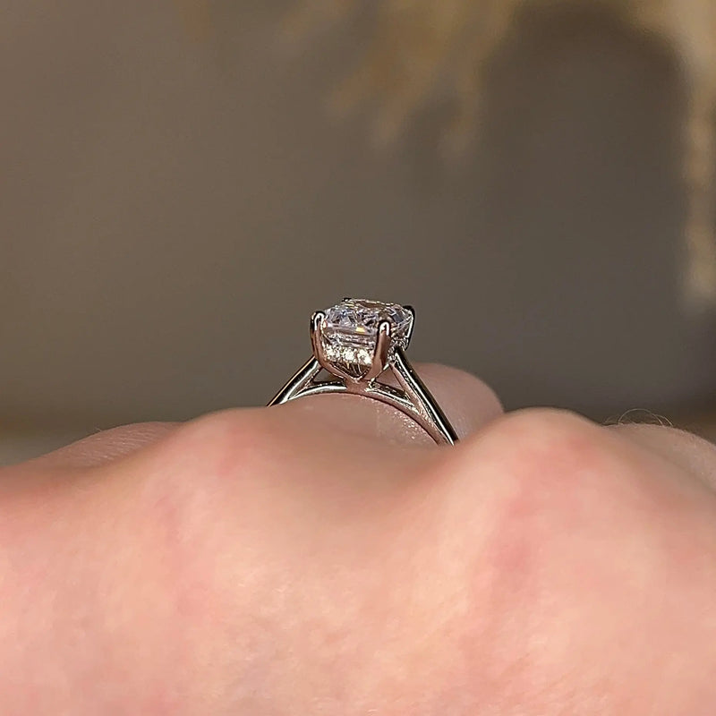 "Nina" Emerald Cut Diamond Hidden Under Halo Engagement Ring UHEC01 - HEERA DIAMONDS