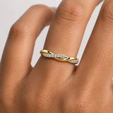 "Noemi" Twist Micro Set 0.10ct Diamond Eternity Ring ET68