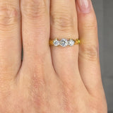 "Norevina" 0.48 Carat  Round Cut Natural Diamond Trilogy Engagement Ring MDR1977
