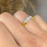 "Norevina" 0.48 Carat  Round Cut Natural Diamond Trilogy Engagement Ring MDR1977