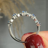 "Norluxe" Blue Sapphire 0.18 Carat Natural Diamond Half Eternity Ring HR83