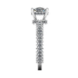 "North" Cushion Cut Diamond Hidden Under Halo Pave Diamond Shoulders Engagement Ring UHCC01 - HEERA DIAMONDS