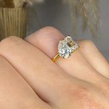 "Norvane" 2.76 Carat Pear & Emerald Cut Lab Grown Diamond Engagement Ring HLR451