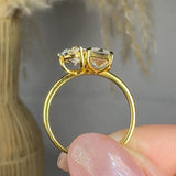 "Norvane" 2.76 Carat Pear & Emerald Cut Lab Grown Diamond Engagement Ring HLR451