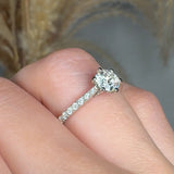 "Norvix" 0.8 Carat Round Cut Natural Diamond Shoulder Engagement Ring HR1935