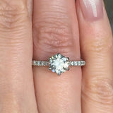 "Norvix" 0.8 Carat Round Cut Natural Diamond Shoulder Engagement Ring HR1935