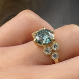 "Nyvra" Fancy Vivid Green 2.5 Carat Round Cut Lab Grown Diamond Engagement Ring HLR631 HEERA DIAMONDS