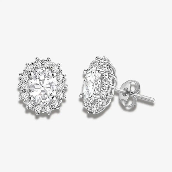 OVAL DIAMOND AND HALO STUD EARRINGS HEERA DIAMONDS