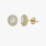 OVAL DIAMOND AND HALO STUD EARRINGS