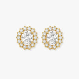 OVAL DIAMOND AND HALO STUD EARRINGS