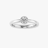 "Oliana" Round Cut 2 Carat Solitaire in Bezel Platinum Engagement Ring SSRB21