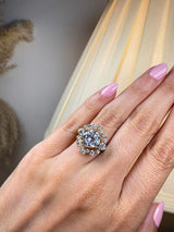 "Olive" Round cut 3 Carat Halo 18KT Yellow Gold Engagement Ring HARB20