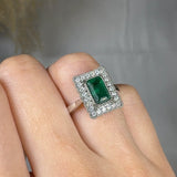 "Olmira" Green 1.4 Carat Emerald Cut Natural Diamond Engagement Ring HR909 HEERA DIAMONDS