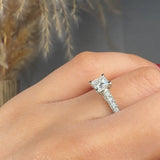 "Oria" 0.55 Carat Princess Cut Natural Diamond Shoulder Engagement Ring MDC1287