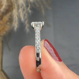 "Oria" 0.55 Carat Princess Cut Natural Diamond Shoulder Engagement Ring MDC1287