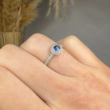"Orianza" 0.32 Carat Round Cut Blue Sapphire Natural Diamond Shoulder Engagement Ring MSR738