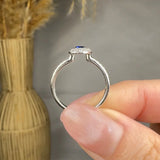"Orianza" 0.32 Carat Round Cut Blue Sapphire Natural Diamond Shoulder Engagement Ring MSR738