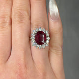 "Orien" Ruby 3.45 Carat Oval Cut Diamond Engagement Ring HR1396 HEERA DIAMONDS