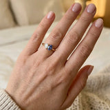 "Orlisse" 1.05 Carat Pear Cut & 2.00 Carat Ovel Cut Natural Diamond Engagement Ring HR1258