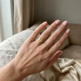 "Orluxe" Yellow 1.06 Carat Cushion Cut Lab Grown Trilogy Diamond Engagement Ring HLR431