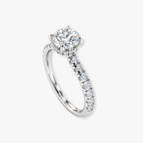 "Orvel" 1.01 Carat Round Cut Lab Grown Diamond Shoulder Engagement Ring HLR461