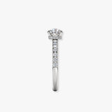 "Orvel" 1.01 Carat Round Cut Lab Grown Diamond Shoulder Engagement Ring HLR461