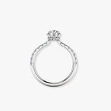 "Orvel" 1.01 Carat Round Cut Lab Grown Diamond Shoulder Engagement Ring HLR461