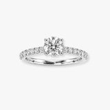 "Orvel" 1.01 Carat Round Cut Lab Grown Diamond Shoulder Engagement Ring HLR461