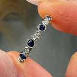 "Orvella" Round Cut Blue Sapphire 0.37 Carat Diamond Engagement Ring HR72 HEERA DIAMONDS