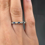 "Orvella" Round Cut Blue Sapphire 0.37 Carat Diamond Engagement Ring HR72 HEERA DIAMONDS