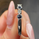 "Orvella" Round Cut Blue Sapphire 0.37 Carat Diamond Engagement Ring HR72 HEERA DIAMONDS