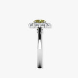 "Orvexion" Green 4.02 Carat Oval Cut Lab Grown Diamond Engagement Ring HLM511