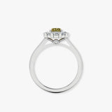 "Orvexion" Green 4.02 Carat Oval Cut Lab Grown Diamond Engagement Ring HLM511